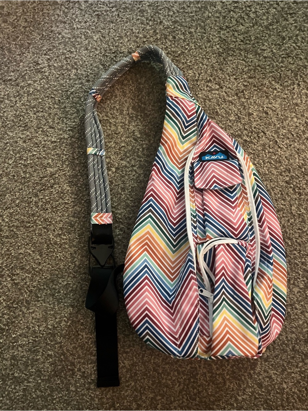Kavu bag rope sling zig zag colorful red orange blue pink